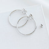 Loves Me Knot Silver Hoop Earrings