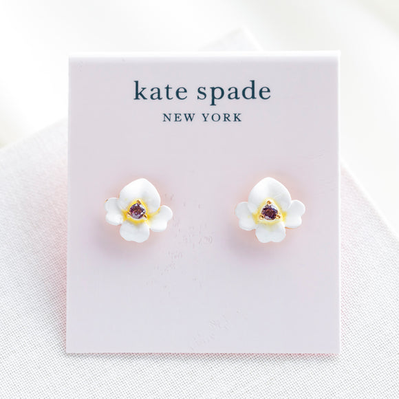 Precious Pansy Stud Earrings (Yellow)