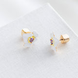 Precious Pansy Stud Earrings (Yellow)