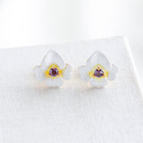 Precious Pansy Stud Earrings (Yellow)
