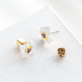 Precious Pansy Stud Earrings (Yellow)