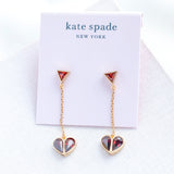 Red Rock Solid Stone Heart Drop Earrings