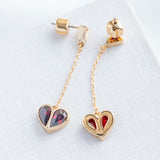 Red Rock Solid Stone Heart Drop Earrings
