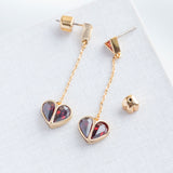 Red Rock Solid Stone Heart Drop Earrings