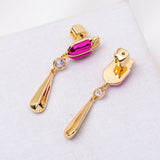 Purple Love Bugs Beetle Linear Earrings