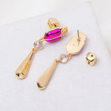 Purple Love Bugs Beetle Linear Earrings