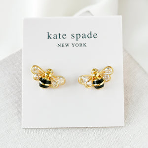 All Abuzz Stone Bee Gold Stud Earrings