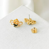 All Abuzz Stone Bee Gold Stud Earrings