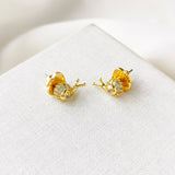 Fruit Salad Pave Snail Earrings