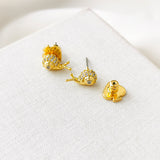 Fruit Salad Pave Snail Earrings