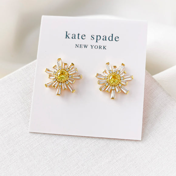 Sunny Clear Gold Clear Stud Earrings