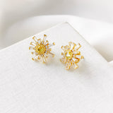 Sunny Clear Gold Clear Stud Earrings