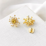 Sunny Clear Gold Clear Stud Earrings