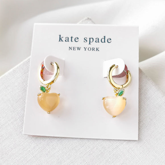 Fruit Salad Peach Huggie Earrings