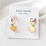 Fruit Salad Peach Huggie Earrings