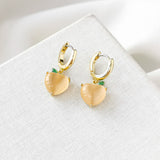 Fruit Salad Peach Huggie Earrings