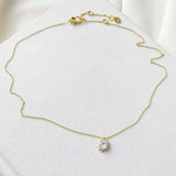 Sunny Halo Gold Clear Pendant Necklace