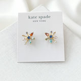 Firework Floral Gold Multi Color Stud Earrings