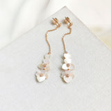 Precious Pansy Rose Gold Linear Earrings