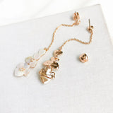 Precious Pansy Rose Gold Linear Earrings