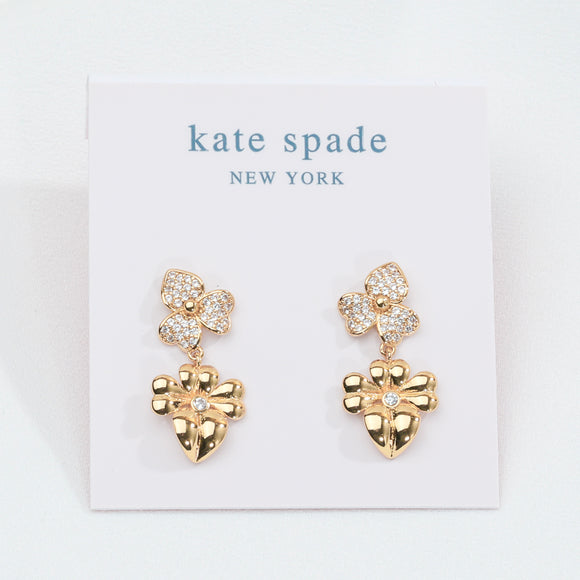 Precious Pansy Pave Drop Earrings