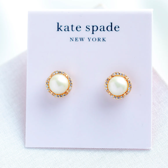 Gold That Sparkle Pave Round Large Stud Earrings