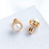 Gold That Sparkle Pave Round Large Stud Earrings