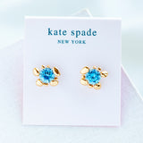 Blue Forest Nouveau Stone Stud Earrings