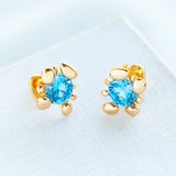 Blue Forest Nouveau Stone Stud Earrings