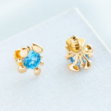 Blue Forest Nouveau Stone Stud Earrings
