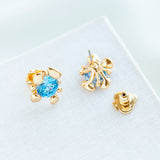 Blue Forest Nouveau Stone Stud Earrings