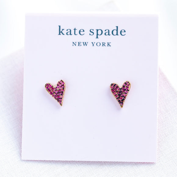 Pink Gold Sweetheart Stud Earrings
