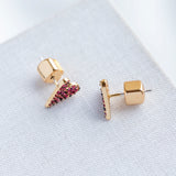 Pink Gold Sweetheart Stud Earrings