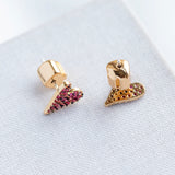 Pink Gold Sweetheart Stud Earrings