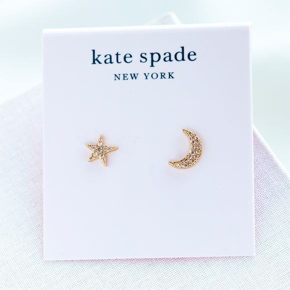 Something Sparkly Pave Star & Moon Stud Earrings