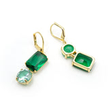 Shine on mismatch Drop Earrings Green