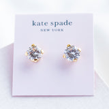 Gold Heart Prong Stud Earrings
