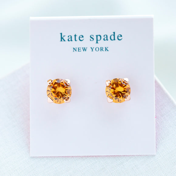 Light Colorado Heart Prong Stud Earrings