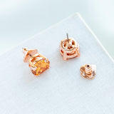 Light Colorado Heart Prong Stud Earrings