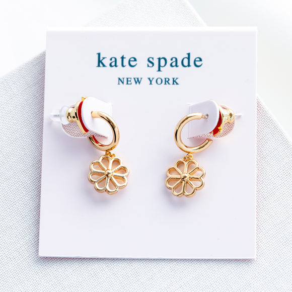 Spade Floral Huggie Earrings