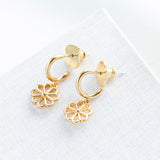 Spade Floral Huggie Earrings