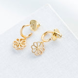 Spade Floral Huggie Earrings