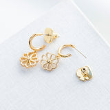 Spade Floral Huggie Earrings