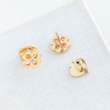 Spade Floral Stud Earrings