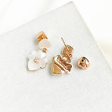 Precious Pansy Rose Gold Drop Earrings