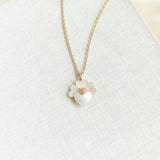 Precious Pansy Rose Gold Mini Pendant Necklace