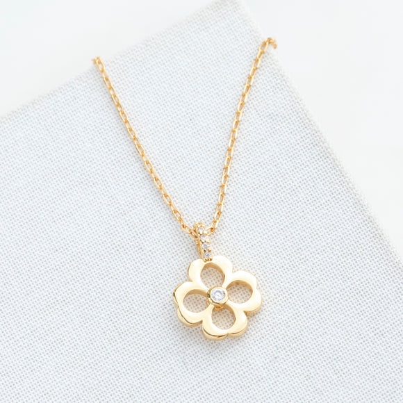 Spade Floral Gold Mini Pendant Necklace