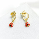 Nature Walk Ladybug Huggie Earrings