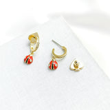 Nature Walk Ladybug Huggie Earrings