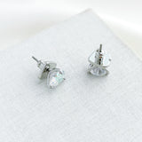 Brilliant Statements Tri-Prong Stud Earrings (Colourful Clear)